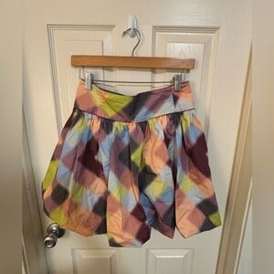 Kate Spade Saturday Bubble Skirt Size 6 | Multicolor Geometric Print | Cotton